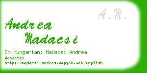 andrea madacsi business card